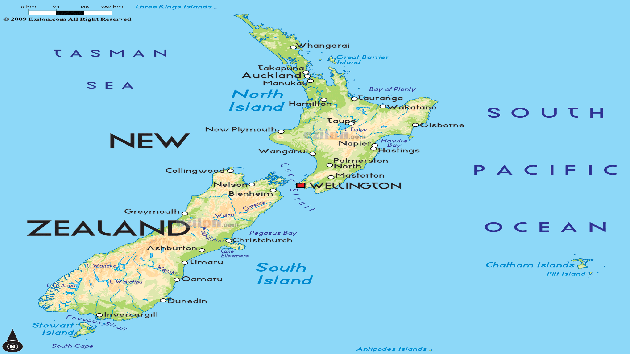 Vị trí cúa đất nước NewZealand