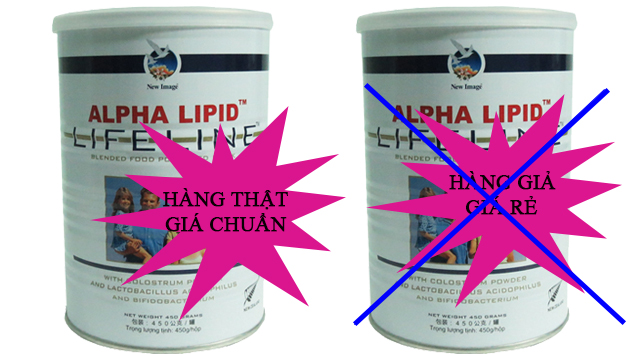 phân biệt sữa non alpha lipid thật giả