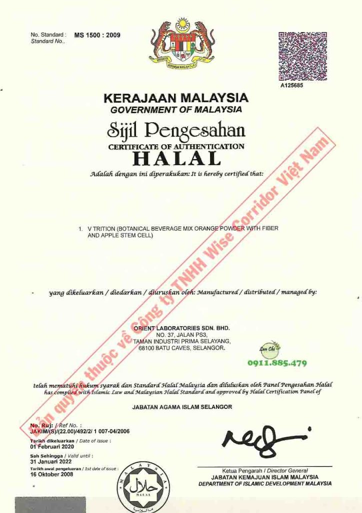 vlive đạt chuẩn Halal quốc tế v trition