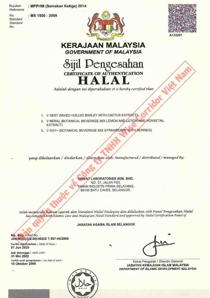 vlive đạt chuẩn Halal quốc tế