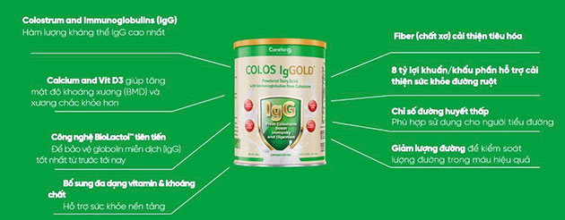 Công dụng của sữa Colos IgGold